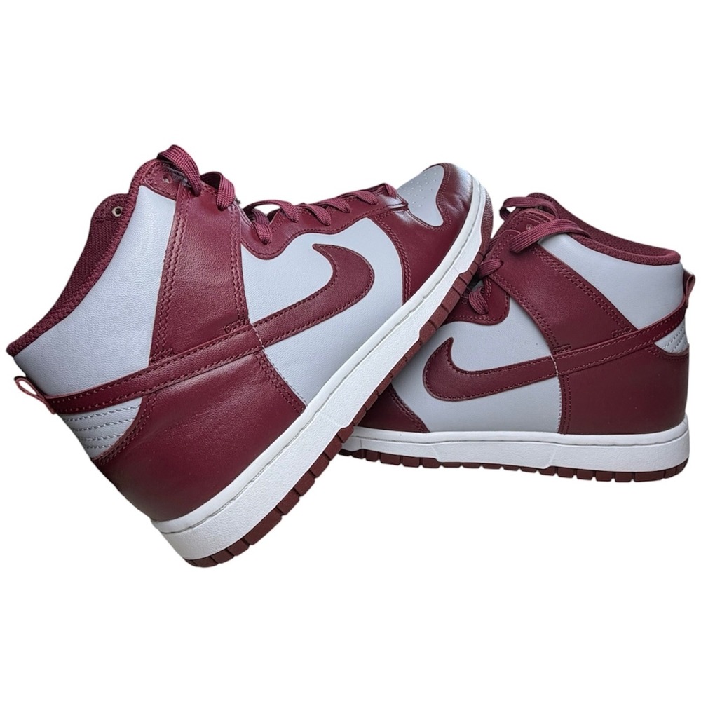 Nike Dunk High Burgundy Crush Mens Sneakers Grey Maroon DD1399-601 - Picture 5 of 9